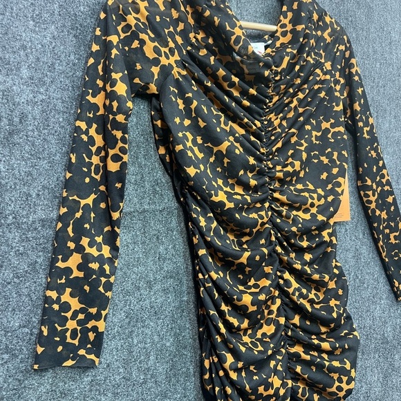 CRISTINA MARTINEZ/Nordstrom Ruched Print Top In Brown Bloom Smudge Size Medium - Picture 8 of 16